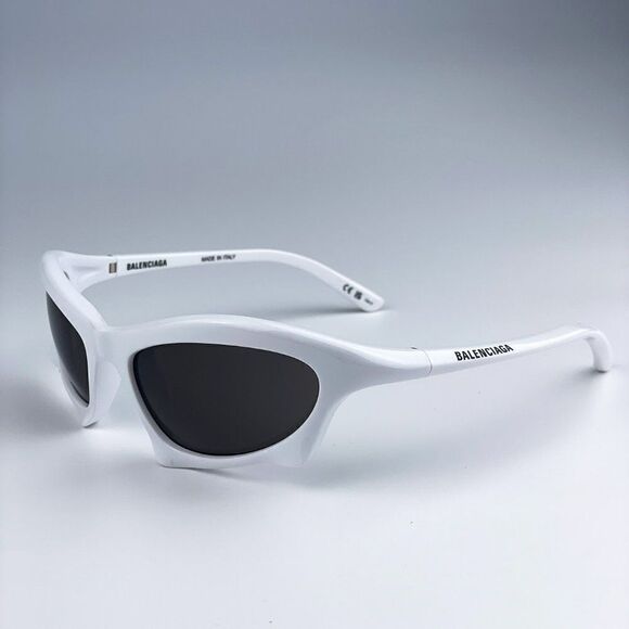 SALE! NEW Balenciaga BB0229S 004 White Grey Bat Rectangle Unisex Sunglasses main image 6
